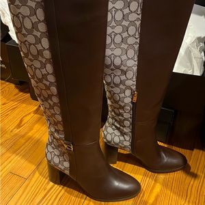 NEW IN BOX COACH OLLIE JACQUARD TALL BOOTS